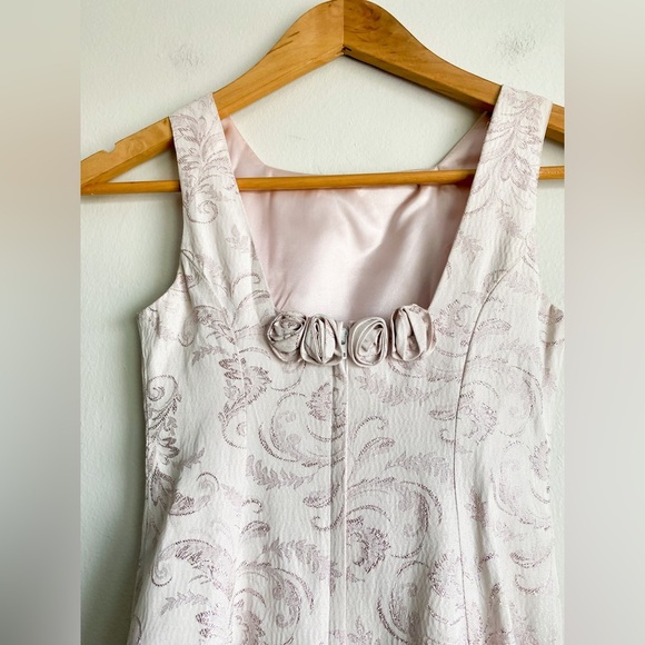 Jessica McClintock Pink Gold Jacquard Dress Formal Flower Girl Victorian Fancy 7 - Picture 5 of 7